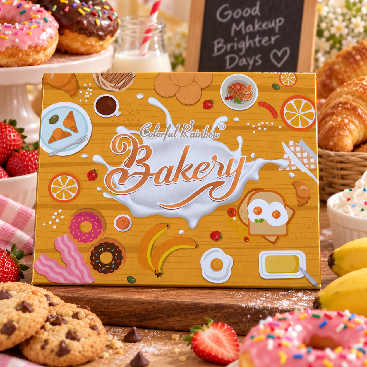 🧁🌈 Colorful Rainbow Bakery Eyeshadow Palette 🌈🧁