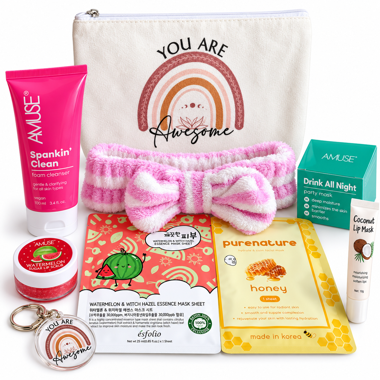 Skincare And Self-Care Bundle with Makeup Bag