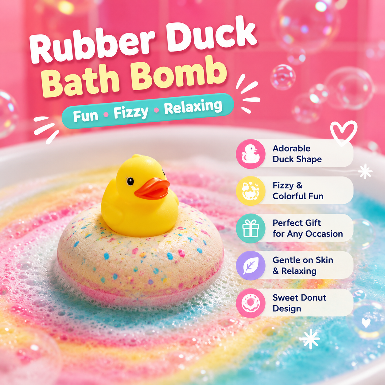Rubber Duck Donut Bath Bomb