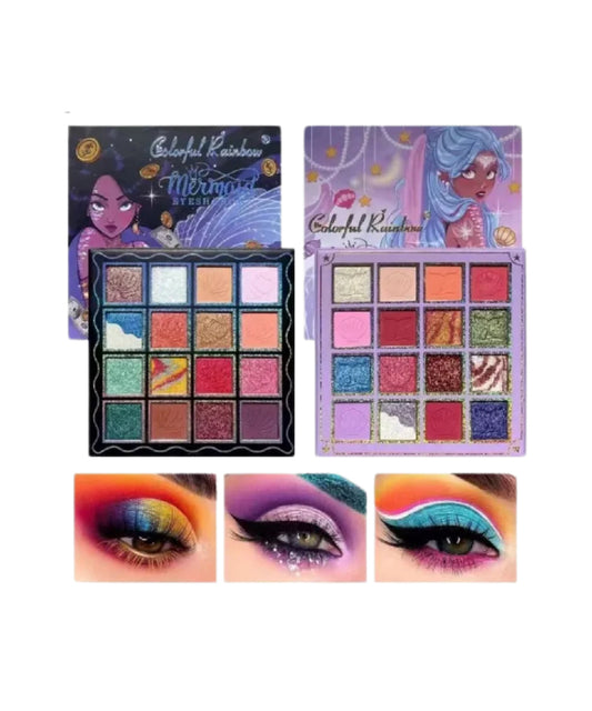 Colorful Rainbow Mermaid Eyeshadow Palettes