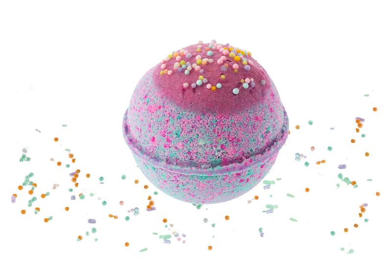 Foaming Bath Bomb Soak scented in Cotton Candy handmade in small batches by Confident Girls
